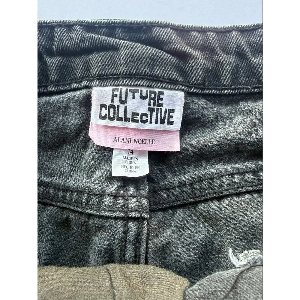 Black denim skort size 14 Future Collective